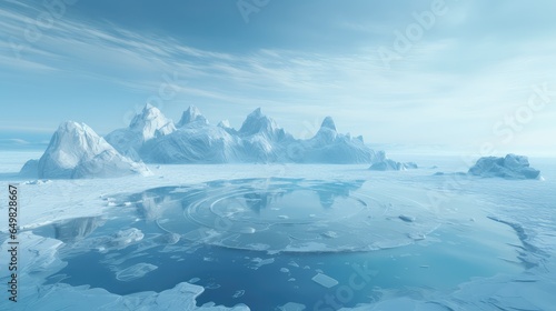 cold icy island polar illustration snow sea  glacier water  landscape winter cold icy island polar