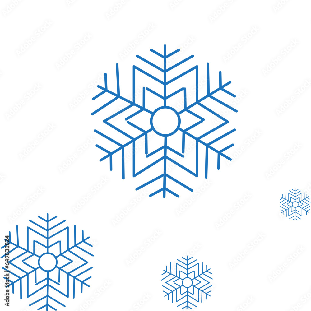 Blue Snowflake Element Blue Snowflake Element