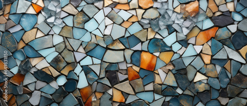 Multicolored mosaic. Colorful tiles. Colors of the rainbow. Close-up of smalta