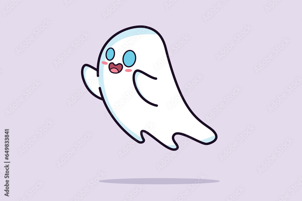 Magic scary spirits with different emotions and face expressions. Cute funny happy ghosts concept. Colored flat vector illustration isolated. Magic scary spirits with different emotions and face expressions. Cute funny happy ghosts concept. Colored flat vector illustration isolated.