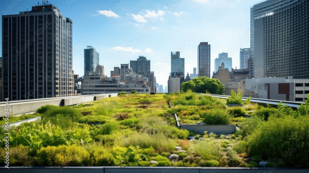 Obraz premium rooftop urban green roofs illustration garden ecology, building city, environment plant rooftop urban green roofs 54