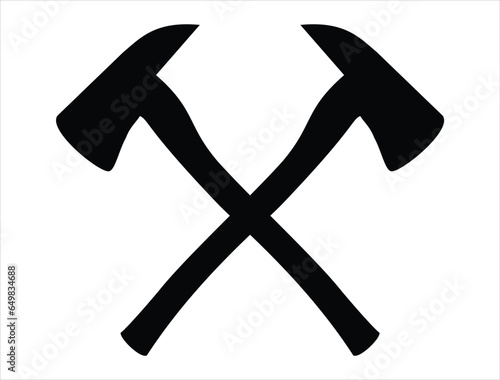 Fireman axe silhouette vector art white background