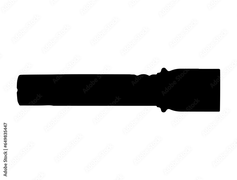 Flashlight silhouette vector art white background