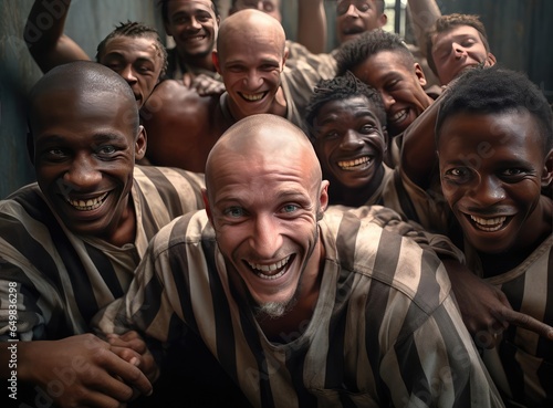 A group of prisoners in prison