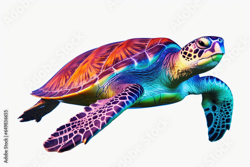 holographic turtle on a white background