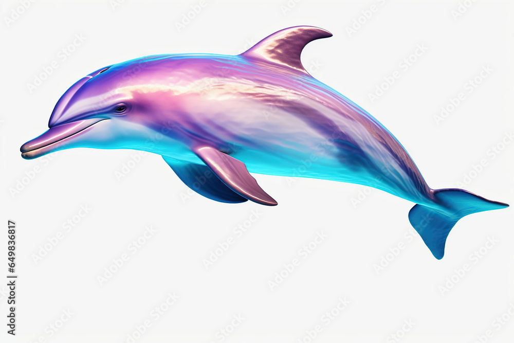 holographic dolphin on a white background holographic dolphin on a white background