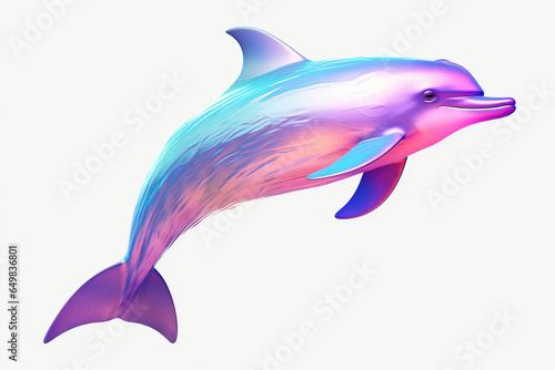 holographic dolphin on a white background