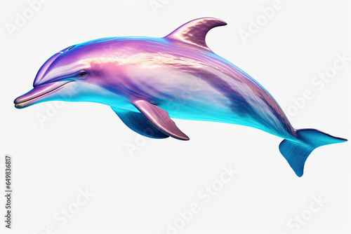 holographic dolphin on a white background