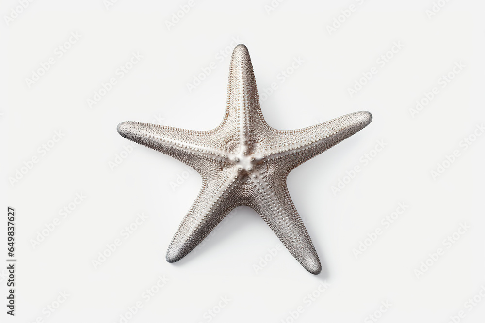 silver starfish on a white background silver starfish on a white background