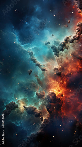 Cosmic nebula background created with generative ai tecnology.
