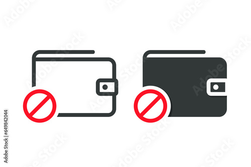Wallet warning icon. Illustration vector