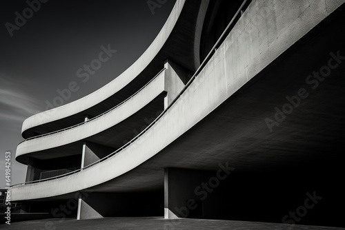 Curved concrete brutalist building photo