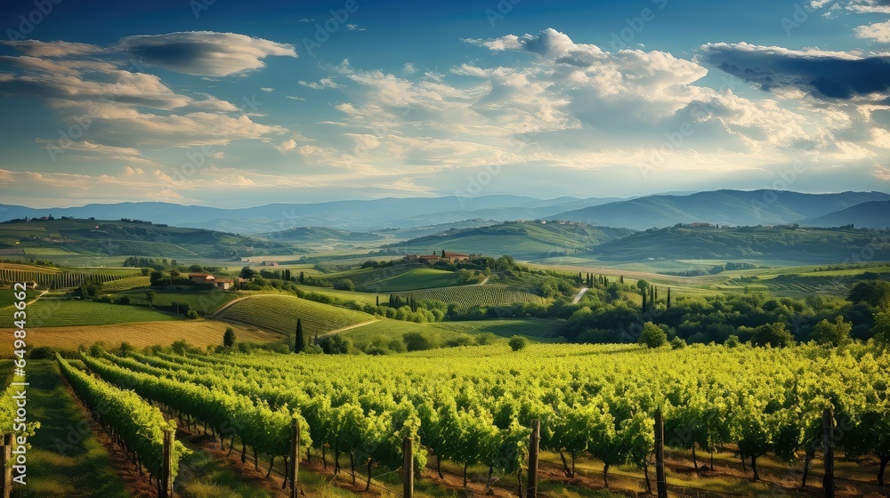 countryside tuscan vineyards expansive illustration y green, agriculture country, sky nature countryside tuscan vineyards expansive