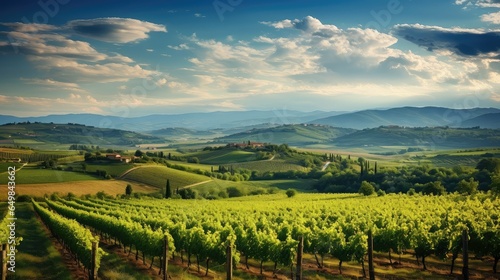 countryside tuscan vineyards expansive illustration y green, agriculture country, sky nature countryside tuscan vineyards expansive