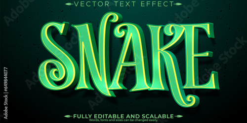 Snake horror text effect, editable halloween and scary text style