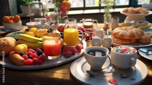 3d breakfast like that UHD 8k Generative Ai