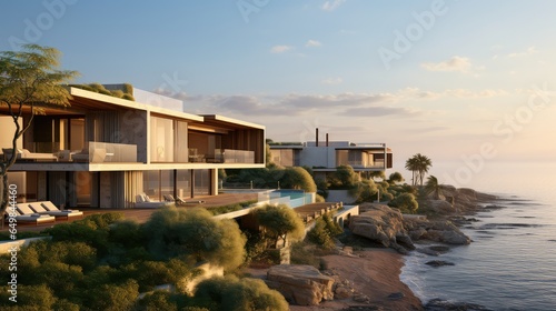 summer cypriot seaside villas illustration travel nature, landscape island, view sky summer cypriot seaside villas