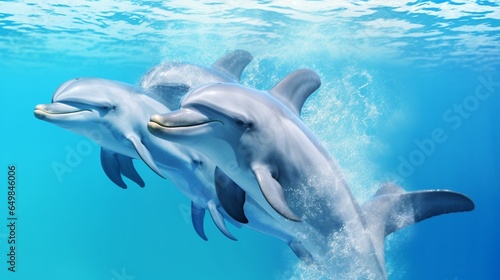 baby dolphin single color background UHD 8k Generative Ai