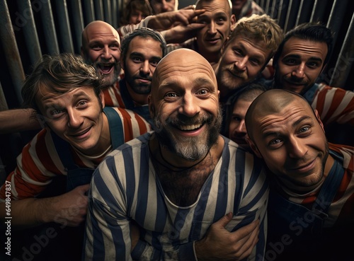 A group of prisoners in prison © cherezoff