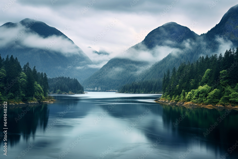 British Columbia, West Canada, Landscape Background with stunning mountains and lakes