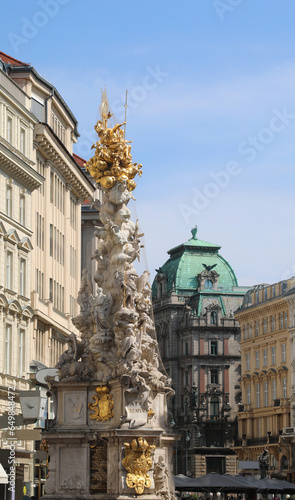 Photography plague column is an memorial in WIEN VIENNA AUSTRIA in the inner city
