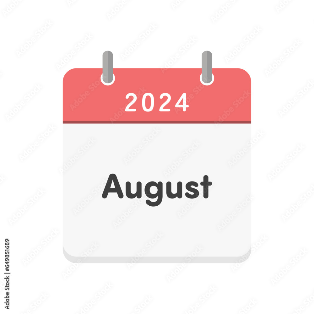 Simple calendar icon with the letters 2024 and August - English calendar for August 2024
Simple calendar icon with the letters 2024 and August - English calendar for August 2024