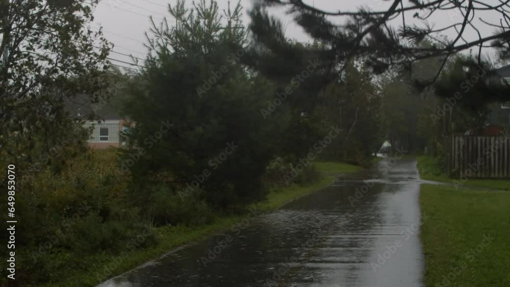 Hurricane Lee Blows Debris Through Town During Category 4 Winds Hurricane Lee Blows Debris Through Town During Category 4 Winds