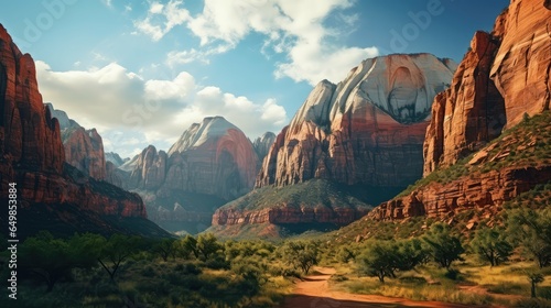 mountain zion canyon located illustration springdale travel, wilderness usa, scenic river mountain zion canyon located photo