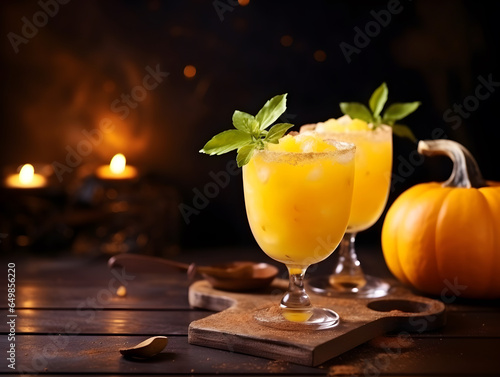 Orang juice and decor for Halloween party