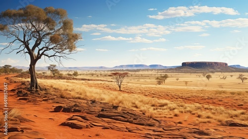 Leinwand Poster arid australian outback remote illustration dry land, nature outdoor, travel tou