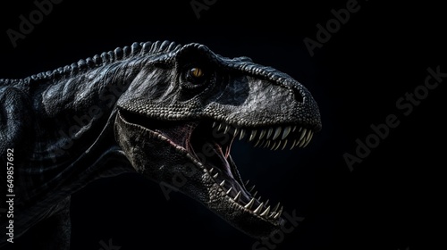 dinosaur black color background Generative Ai © Abonti