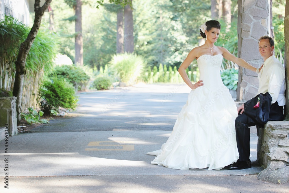 A Bride And Groom; Troutdale, Oregon, United States Of America