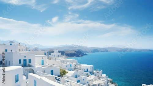 Fototapeta Naklejka Na Ścianę i Meble -  greece cycladic beauty one illustration travel summer, mediterranean landscape, view vacation greece cycladic beauty one