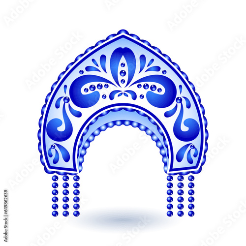 Kokoshnik with pearls. Vector illustration