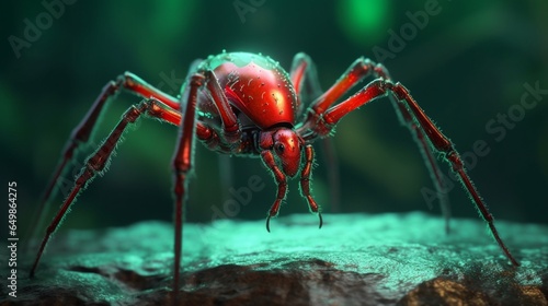 red and green humanoid spider fantasy style Generative Ai © Abonti