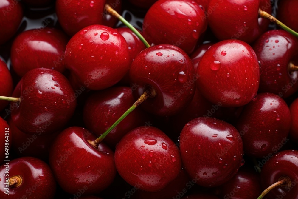 Organic Eco cherries background. Summer nature food. Generate Ai Organic Eco cherries background. Summer nature food. Generate Ai