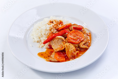 rice with vegetables and soy meat