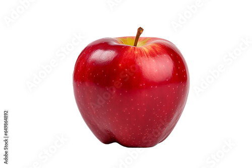 Transparent Juicy Red Apple in Studio Close-Up - Cut-out PNG. Generative AI.