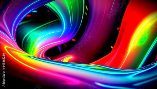  4K  Abstract wallpaper design. Colorful display of oil waves AI