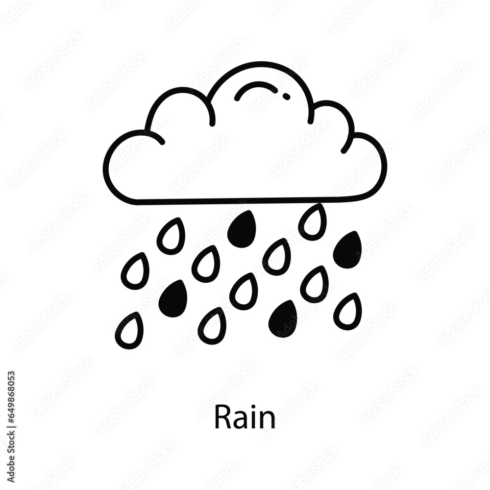 Rain doodle Icon Design illustration. Agriculture Symbol on White background EPS 10 File Rain doodle Icon Design illustration. Agriculture Symbol on White background EPS 10 File