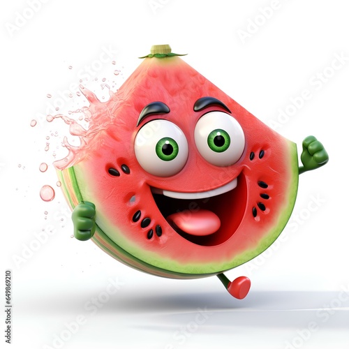 Watermelon fruit 3D cartoon character