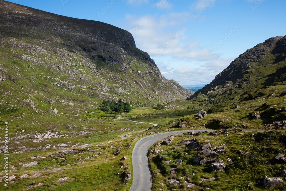 Road Through Mountain Pass; Gap Of Dunloe, County Kerry, Ireland Road Through Mountain Pass; Gap Of Dunloe, County Kerry, Ireland
