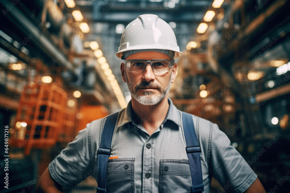 Portrait of man in metallurgy work clothes Portrait of man in metallurgy work clothes