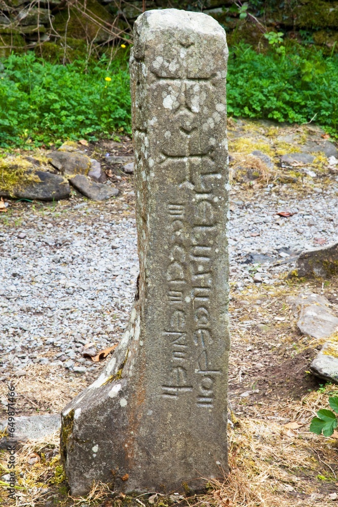 Old Gravestone; Inchagoill Island, County Mayo, Ireland Old Gravestone; Inchagoill Island, County Mayo, Ireland
