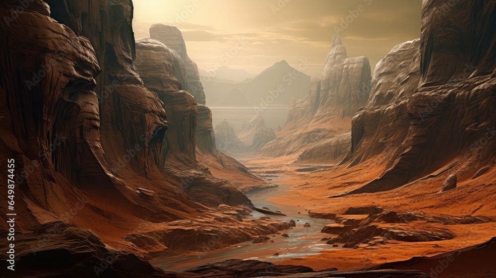 landscape mars valles marineris illustration science red, desert sand, space cosmos landscape mars valles marineris