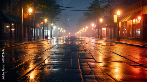 Rainy Nights and Neon Lights, Moody Nightscapes of Abandoned Streets, Generative AI