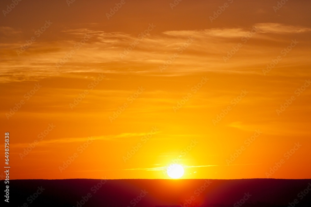 Sunrise Over The Level Horizon; Florida, United States Of America