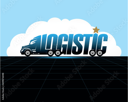 Logistic Logo  for business related to trucking industry and horizon perspective design