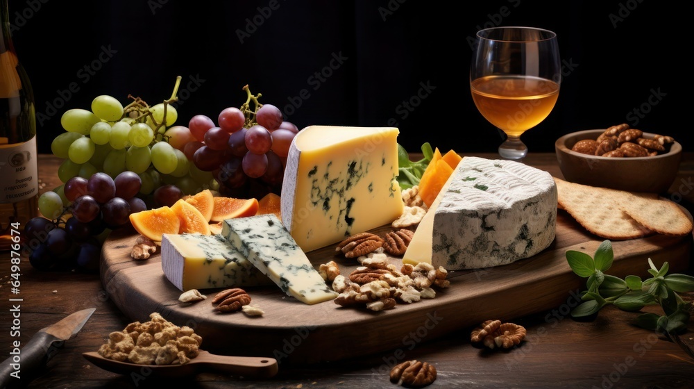 Lots of different cheeses on the table