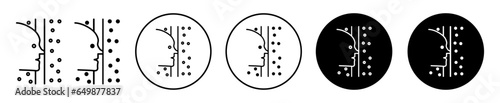 Butting In nose Icon. Poke your nose in everybody personal life and business symbol set. Butt in or meddle in nose in affairs of others vector line sign. Interrupt or interfere in talk logo.